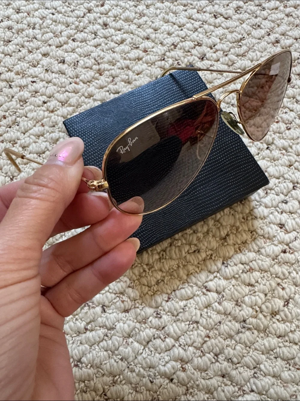 Ray-Ban AVIATOR GRADIENT Sunglasses in Brown Lenses with Gold Frame